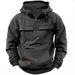 Men's Hooded Fleece Sweatshirt - Casual Streetwear With Contrast Stitching, Relaxed Fit For Autumn & Winter_voghion.com
