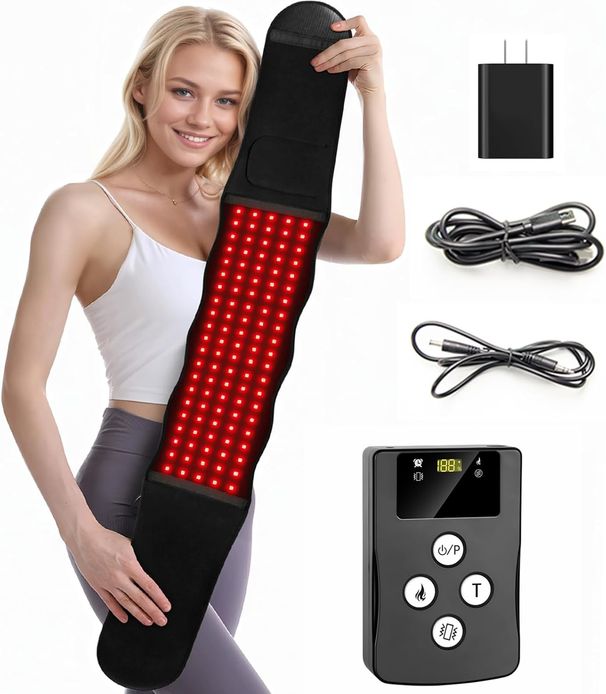 Gürtel, 10000 mAh kabelloser Infrarot-Gürtel, Taillenwickel-Pad-Gürtel, wiederaufladbare Vibrationsmassage, Wärme-Rotlichttherapie für den Körper_voghion.com