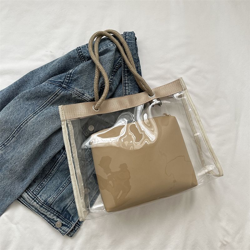Simple and stylish large capacity tote 2024 new summer niche simple shoulder women's fashionable commuting bag_voghion.com