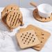 Bamboo Insulation Placemats Table Pot Mats Wooden Non Slip Partition Hotel Home Hollow Round Thick Coasters Tea Coasters_voghion.com