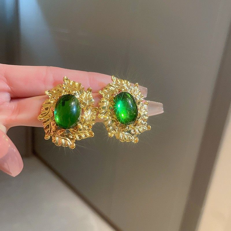 Orecchini a bottone in argento, orecchini a bottone con perle e farfalle verdi, piccoli orecchini freschi e di alta qualità, nuovi orecchini alla moda per donna_voghion.com