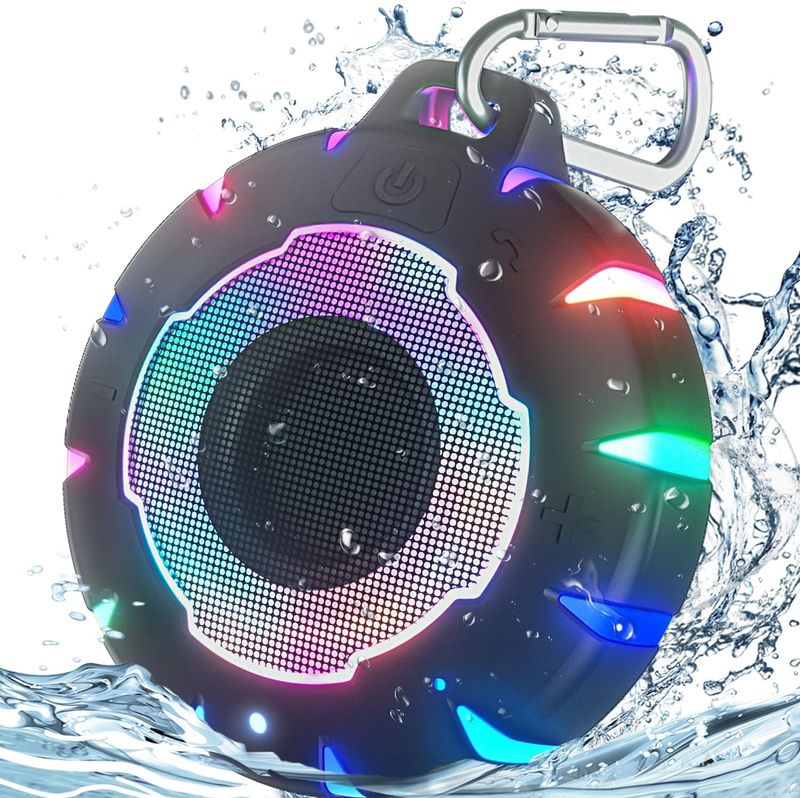 HEYSONG Waterproof Shower Bluetooth Speaker, Durable & Portable With Clear Sound, Ideal For Shower, Pool, Beach & Kayaking – Great Gift For All Ages_voghion.com