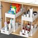 2-Tier Sliding Under Sink Organizer Multifunctional Space-Saving Bathroom Cabinet Basket Storage Drawer Under Cabinet Box_voghion.com