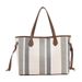 Women's Bags Canvas Mother And Child Bag New Large Capacity Shoulder Underarm Bag Popular Canvas Striped Tote Bag_voghion.com