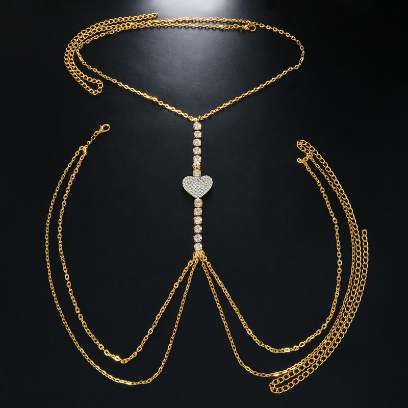 jewelry sexy simple strip Diamond chest chain chain rhinestone love body chain female chain_voghion.com