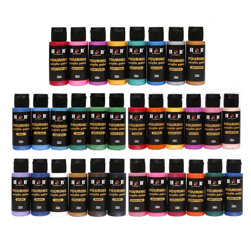 Colori a olio, set di 32 colori di pittura fluida, creazione artistica fai da te, pittura acrilica fluida versata, pittura cellulare_voghion.com