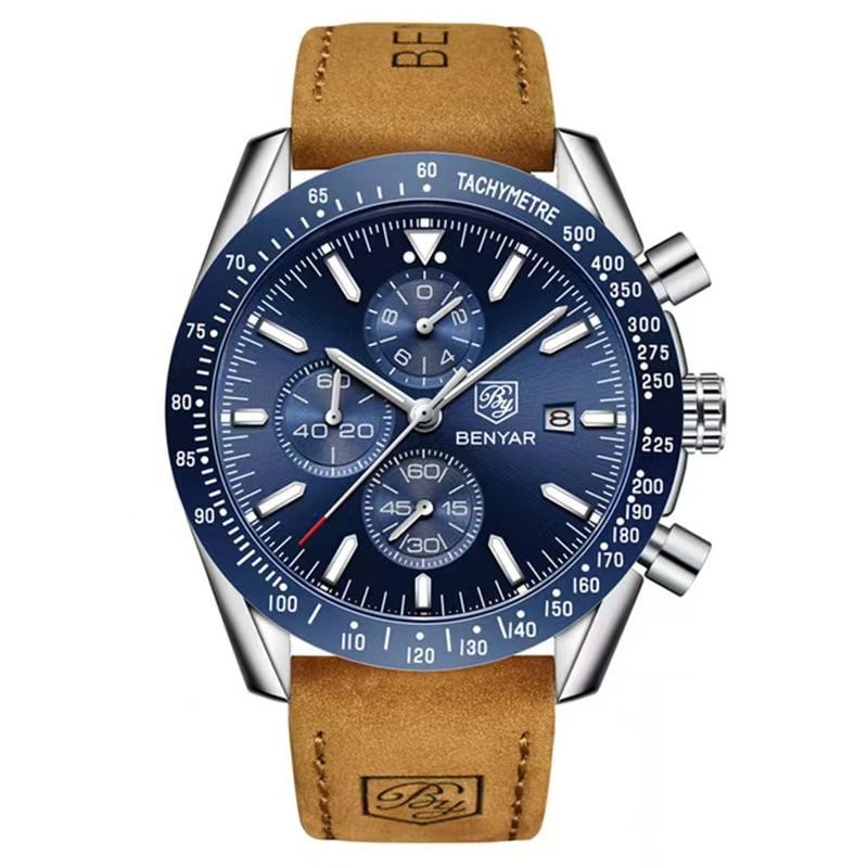 Montre sport à quartz pour homme, multifonction, résistante à l'eau, cadran lumineux, affichage de la date et bracelet en silicone, pour un usage décontracté ou professionnel._voghion.com