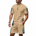 Herren Trendy Sports Casual American High Street Hip-Hop Loose Breathable Bear Rundhals Kurzarm Shorts Set_voghion.com