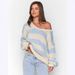 Oversized Strickpullover mit Dopaminstreifen – Weiches, modisches Top mit überschnittenen Schultern für Damen, süße und gemütliche Herbst-/Winter-Freizeitkleidung_voghion.com