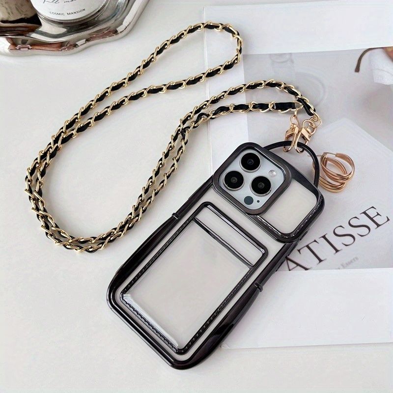 Galvanik-Rucksack, Kartensteckplatz, Schlüsselband, geeignet für eine vollständig abdeckende Anti-Fall-Schutzhülle, kreative Nische für 15 14 13 12 11 Pro Max_voghion.com