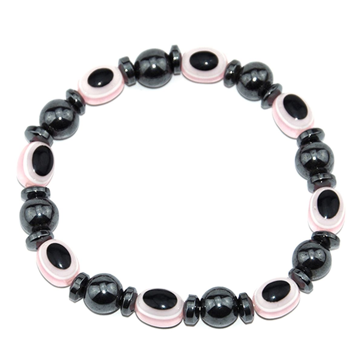 Braccialetto magnetico Shuosbai Unisex Perdere peso Braccialetto elasticizzato con occhi di ematite curativa_voghion.com