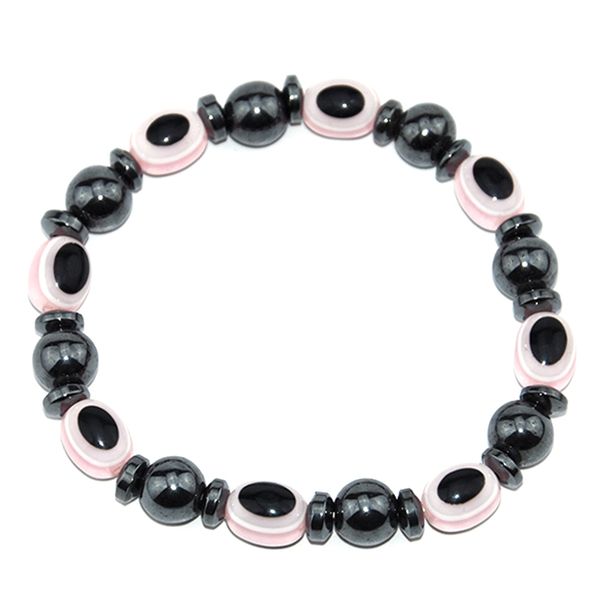 Braccialetto magnetico Shuosbai Unisex Perdere peso Braccialetto elasticizzato con occhi di ematite curativa_voghion.com