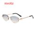 Uued raamita metallraamiga ühekiirelised ebakorrapärased nurga all olevad ovaalsed päikeseprillid päikesekaitseprillid T1174_voghion.com
