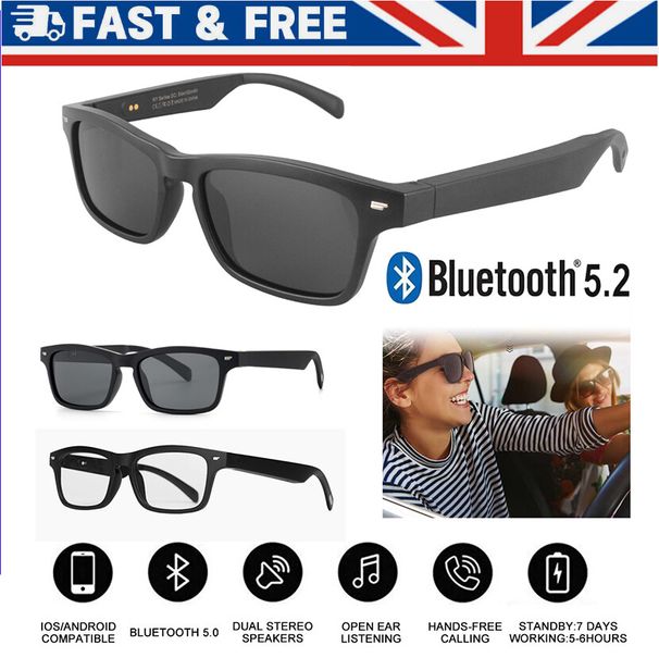Smart Music Sonnenbrille Kopfhörer Wireless Bluetooth Headset Kopfhörer mit Mikrofon_voghion.com