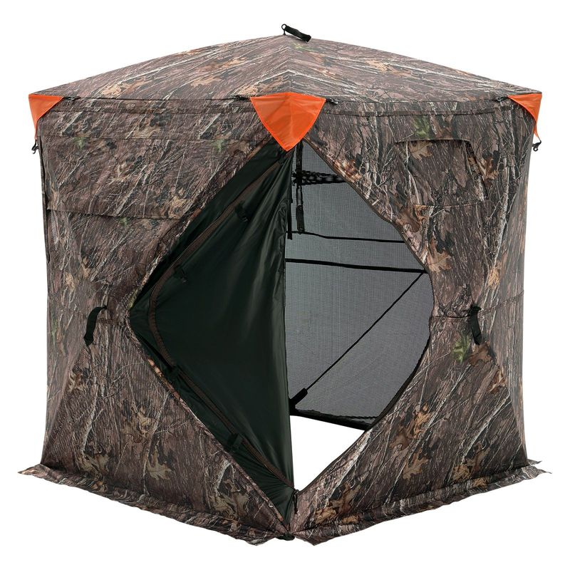 VEVOR Hunting Blind, 270° See Through Ground Blind, 1-2 Person Pop Up Deer Blind For Hunting With Carrying Bag, Portable Resilient Hunting Tent, One-Way See-Through Mesh For Turkey And Deer Hunting_voghion.com