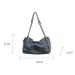 Anti-fading Denim Lock Underarm Large Capacity Tote Shoulder Messenger Fashionable Versatile Canvas Bag 250318_voghion.com