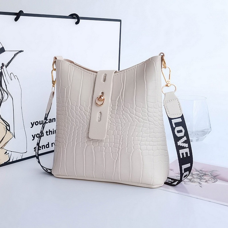 Borse a tracolla in coccodrillo per donna Borsa a tracolla con tracolla in pelle Pu 2022 Borsa a secchiello per borse da donna di lusso femminile di alta qualità_voghion.com