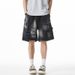 Men's Clothing Heavy Washed Distressed Denim Shorts Summer Style Ripped Color Design Casual Loose Pleated Shorts_voghion.com