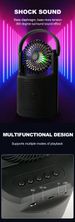 ZQS1440 Portable Wireless Bluetooth Speaker With Fan Colorful Light Speaker Audio Wholesale_voghion.com