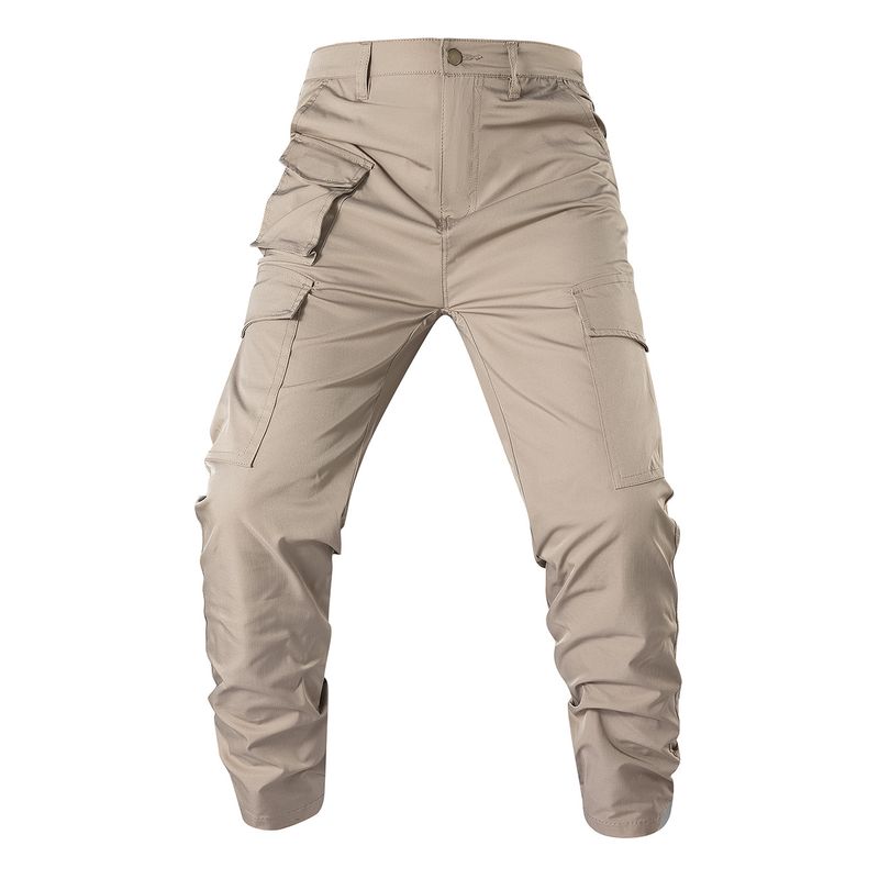 Pantalon cargo tactique léger pour homme - Pantalon de travail extérieur multi-poches, coupe droite, décontracté et élégant (kaki, noir, vert kaki, gris)_voghion.com