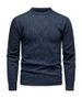 Herren-Zopfmusterpullover – warm für den Winter, Rundhalsausschnitt, maschinenwaschbar, hohe Elastizität (Hellgrau/Dunkelgrau/Burgunderrot/Khaki/Marineblau, mit Fleece gefüttert)_voghion.com