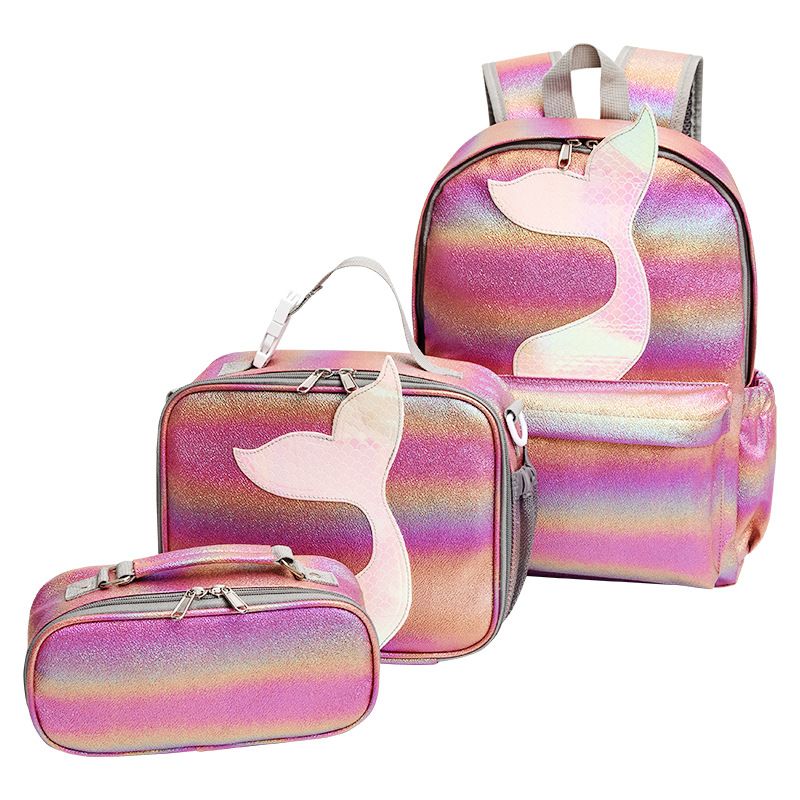 new elementary school student backpack three-piece set mother-child bag waterproof load-reducing large-capacity children's backpack_voghion.com