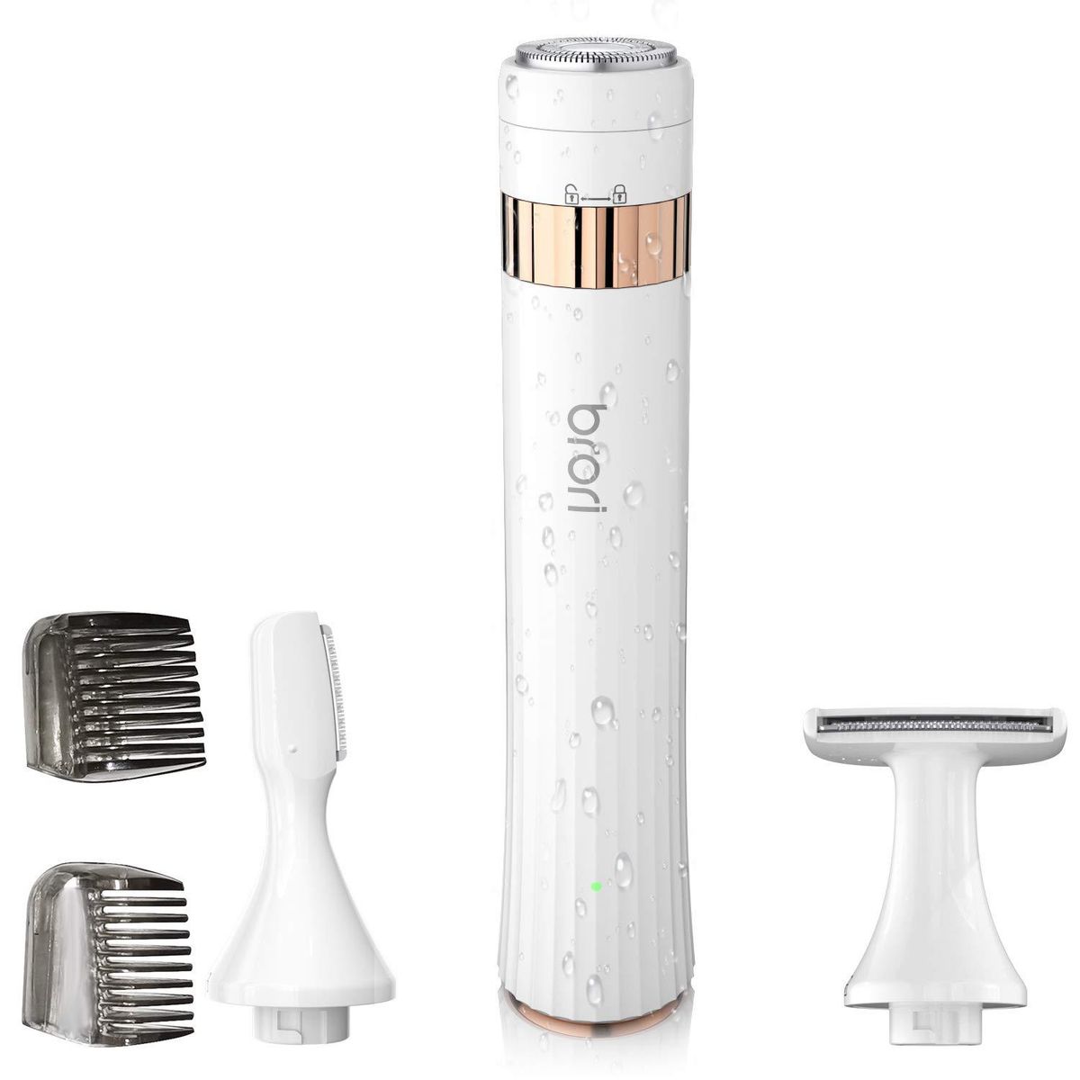 Kit per la cura della pelle femminile 3 in 1: rifinitore elettrico per bikini, modellatore per sopracciglia e depilatorio per il viso, indolore e impermeabile per la cura completa del corpo._voghion.com