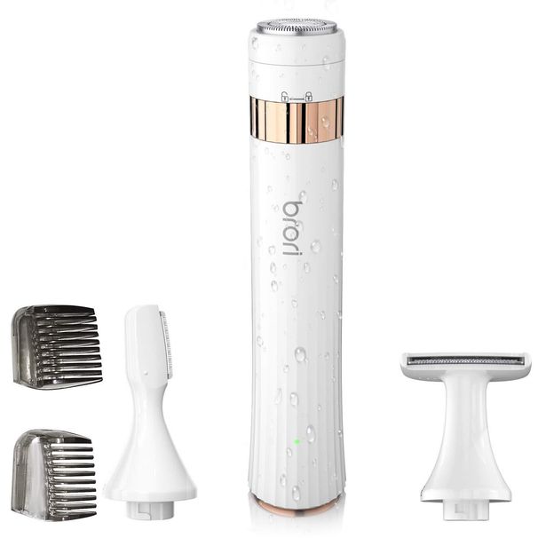 Kit per la cura della pelle femminile 3 in 1: rifinitore elettrico per bikini, modellatore per sopracciglia e depilatorio per il viso, indolore e impermeabile per la cura completa del corpo._voghion.com