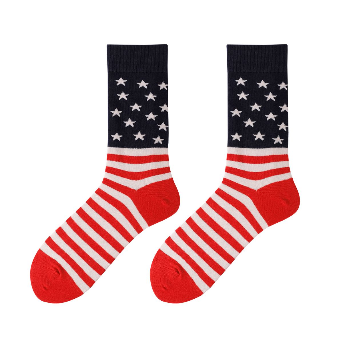 Explosive feuchtigkeitsableitende Baumwoll-Streifensocken in Übergröße für Damen und mittellange Socken für Herren_voghion.com