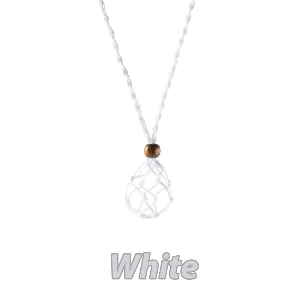 Collana con borsa a rete in cristallo di pietra naturale, regolabile, collana intrecciata in pietra grezza, borsa a rete, ciondolo retrò con corda_voghion.com