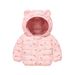 Jaqueta de algodão infantil macia e quente com adoráveis orelhas de animais - Casaco de inverno leve para meninos e meninas (80-120 cm)_voghion.com