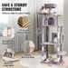 Cat Tree 68.5' Cat Tower With Cat Condos Sisal Scratching Post Light Grey_voghion.com