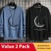 Round neck sweatshirt for men in autumn, Ins brand loose fit with added fat and enlarged base, Korean style trendy_voghion.com