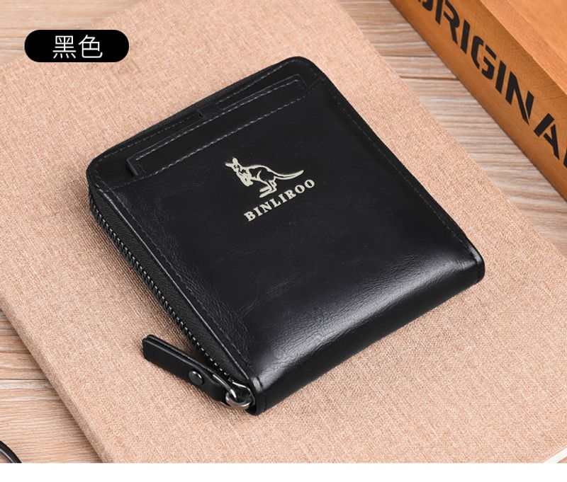Men's Wallet Zipper Men Leather Wallet RFID Blocking Mini Coin Purse Male Business Credit Card Holder Bag Wallet Man_voghion.com