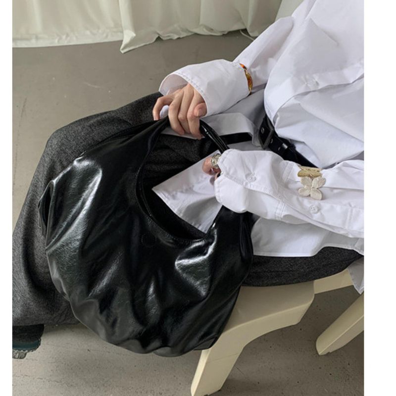 Underarm Bag Black Brown Neutral Style Color Block Fashionable Versatile Casual Daily_voghion.com