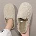 Pantuflas de algodón silenciosas para hombre, ideales para otoño e invierno. Nuevas, sencillas, gruesas, cálidas, de felpa suave en la suela. Para mujer._voghion.com