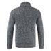 Herren-Strickjacke mit Reißverschluss – Warme, mit Fleece gefütterte Strickjacke mit Stehkragen, lässiger Langarmpullover für Herbst und Winter_voghion.com