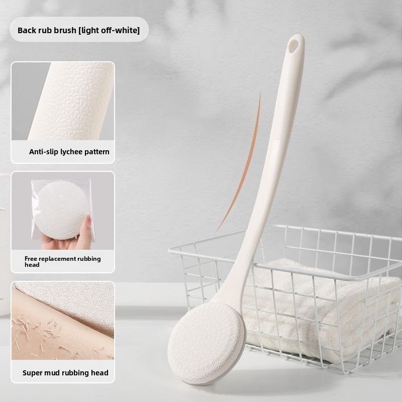 Bathing Back Scrubbing Tool Powerful Mud Scrubber Long Handle Bath Body Brush_voghion.com