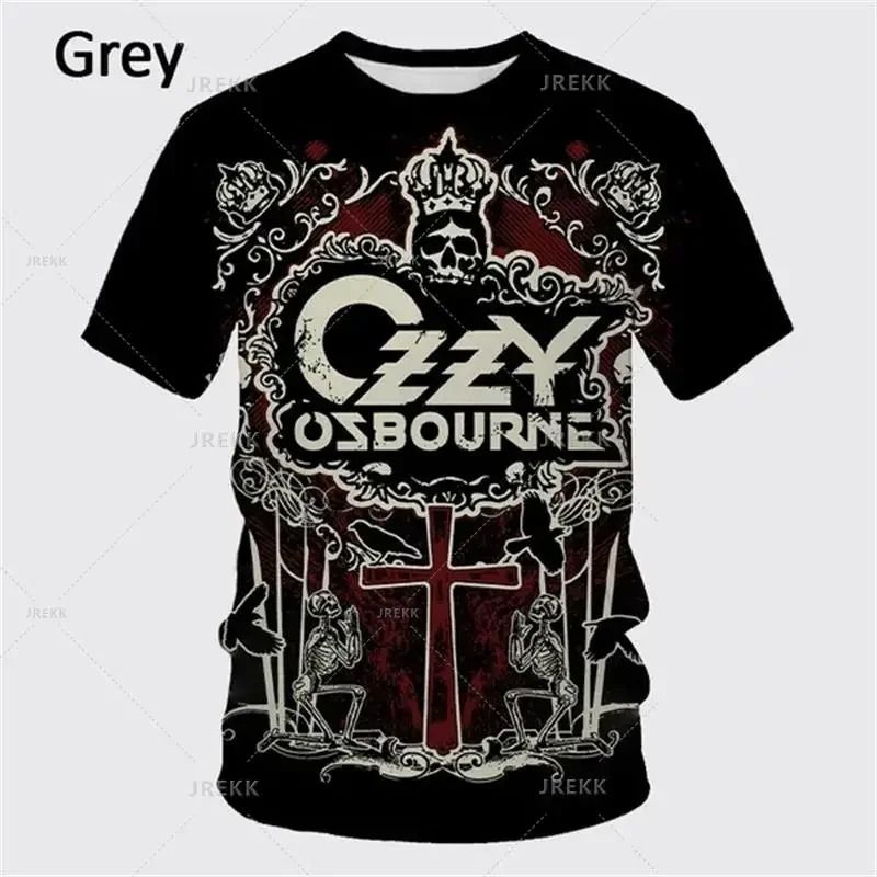 Punk Band Rock Band Ozzy Osbourne Baskılı Tişört Yaratıcı Rapçi Moda Kısa Kollu Giyim Üstü 3D Tişört Erkek Çocuk Tişörtü_voghion.com