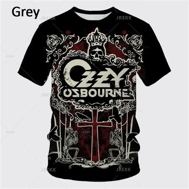 Punk Band Rock Band Ozzy Osbourne Baskılı Tişört Yaratıcı Rapçi Moda Kısa Kollu Giyim Üstü 3D Tişört Erkek Çocuk Tişörtü_voghion.com