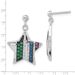Sterling Silver W/ Black Rhodium Synthetic Spinel & Synthetic Ruby Star Post Dangle Earrings_voghion.com