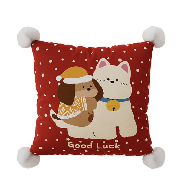 Funda roja para el respaldo. El cabecero no está incluido. Cojín para sofá de salón, ideal para Año Nuevo. Pelo corto._voghion.com