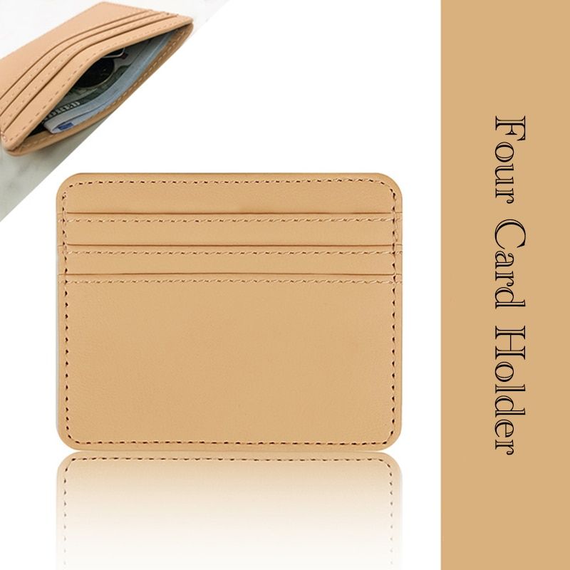 Portafoglio minimalista da uomo e da donna, porta carte di credito ultra sottile in similpelle._voghion.com