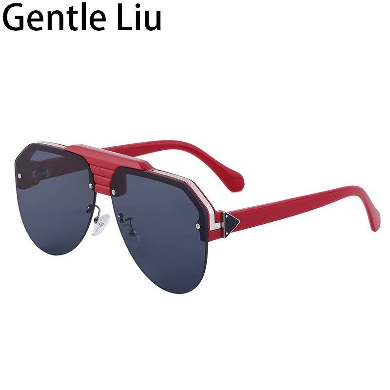 New Retro Rimless Sunglasses  Brand Designer Oval Punk Sun Glasses For Men Frameless Oversized Eyewear Shades_voghion.com