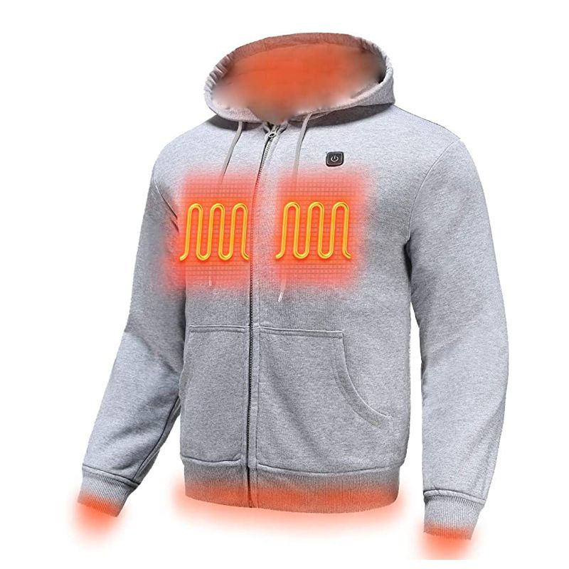 Heated sweatshirt, heated jacket, hoodie, power bank, charging, heated sweatshirt, electric heated jacket_voghion.com