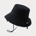 Wide Brim Washed Cotton Fisherman Hat – Stylish Sun Hat With Raw Hem & Adjustable Drawstring For Women & Men Rope Fisherman Hat Versatile The Sun Hat_voghion.com