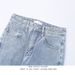 Niche Washed And Distressed Patchwork Slimming Micro Flared Jeans, trendige amerikanische Street-Casual-Hose für Herren_voghion.com