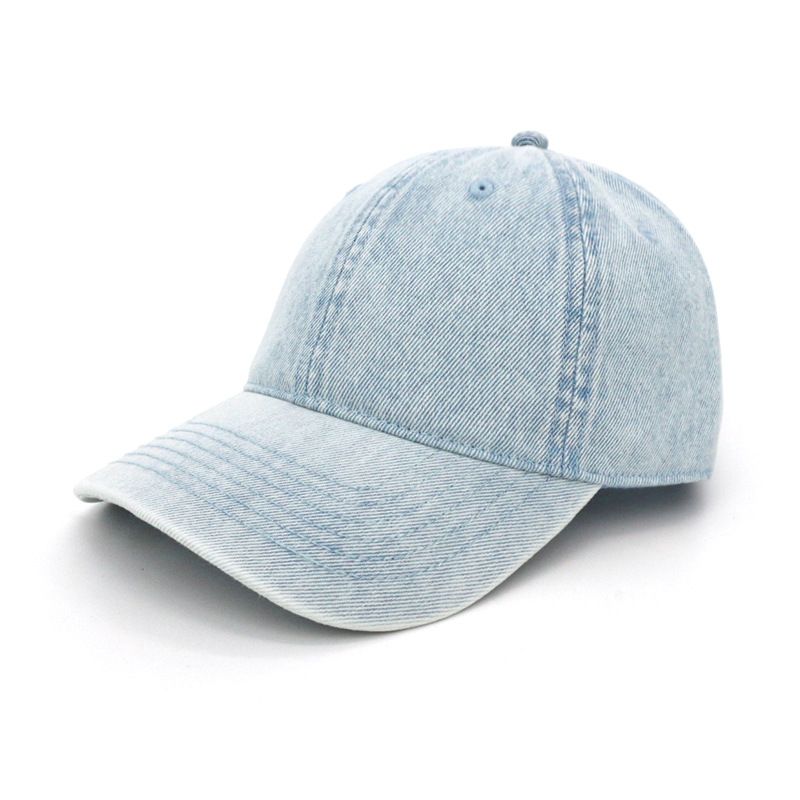 Hot Selling Plain Washed Denim Baseball Cap Solid Color Distressed Washed Duckbill Cap Korean Soft Top Hat_voghion.com