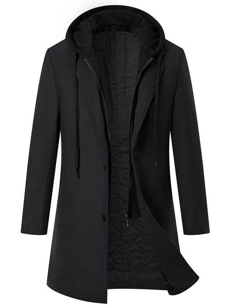 2024 autumn and winter new thick hooded two piece medium long woolen coat with cotton jacket_voghion.com