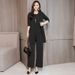 Fashionable Plus Size Women's Suit New 2025 Autumn Winter Wide Taipai Slimming Stylish Women's Clothing Three-Piece Set_voghion.com